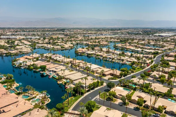 an aerial view of a city