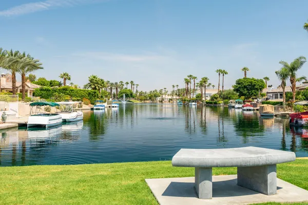a view of a lake with houses