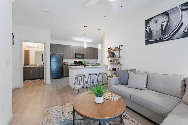 a living room with furniture