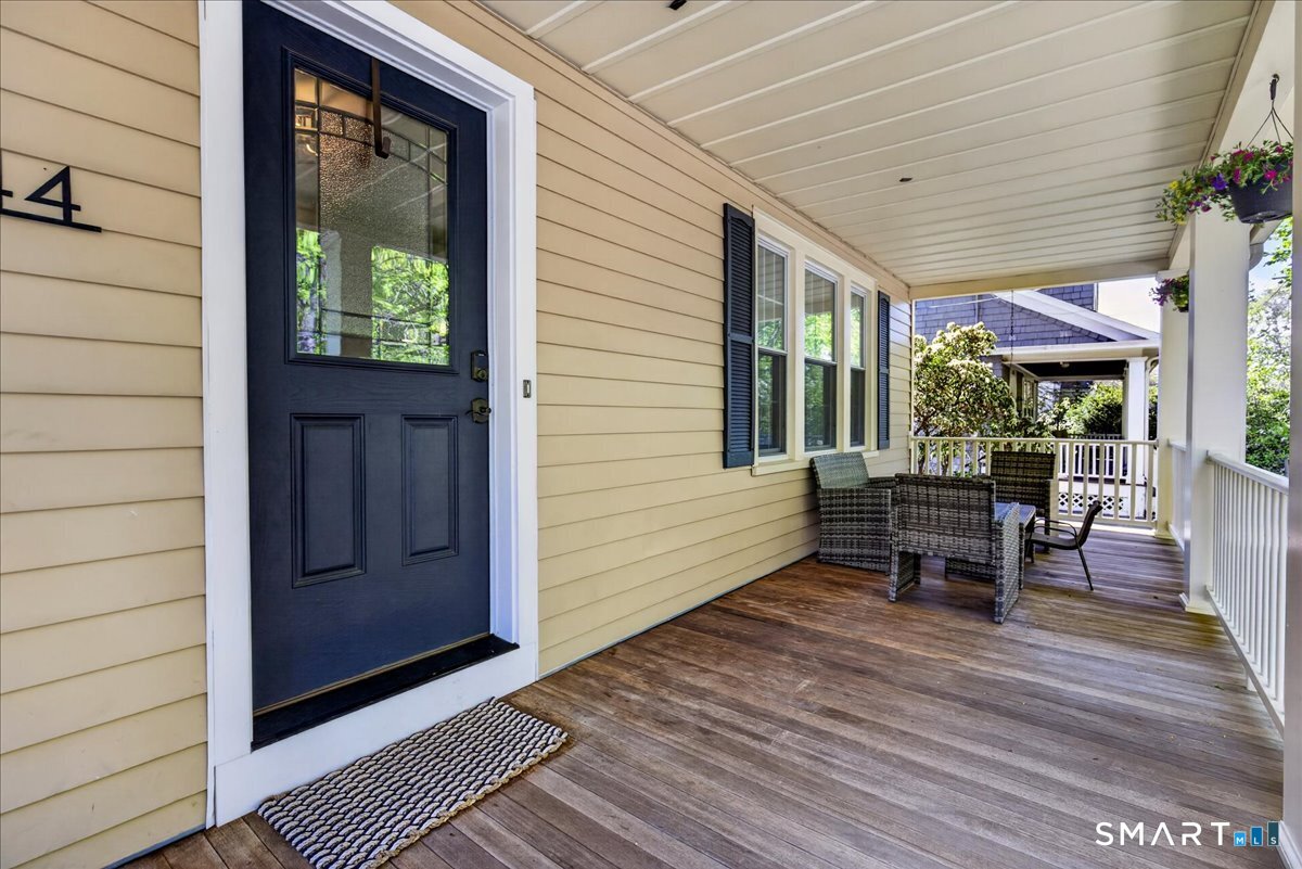 144 Mather Street Hamden, CT 06517 - Photo 2 of 40 a view of a dinning room with wooden floor and outdoor space
