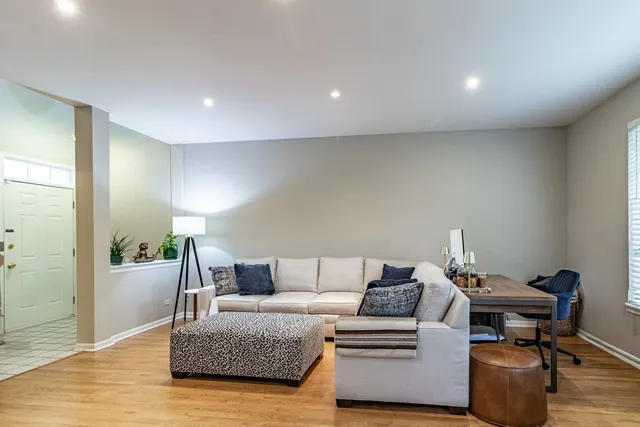 a living room with furniture and a couch