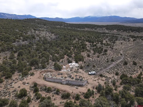 a view of an outdoor space with mountain view