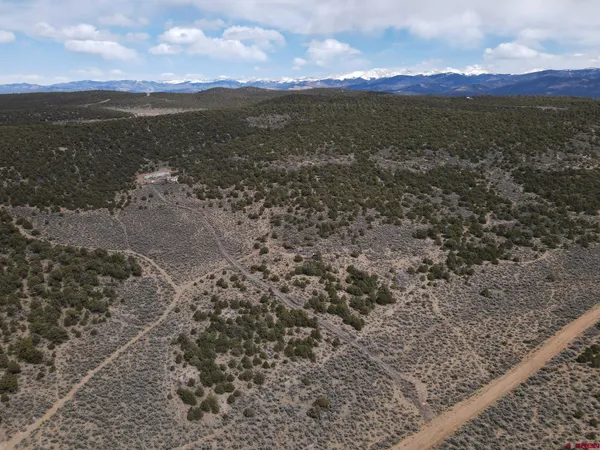 a view of an outdoor space and mountain view