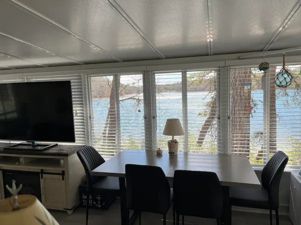 a view of lake with mountain