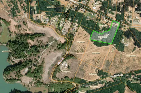 a view of a yard with a tree