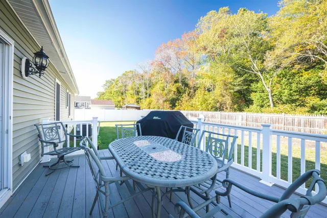 a view of a table and chairs in patio