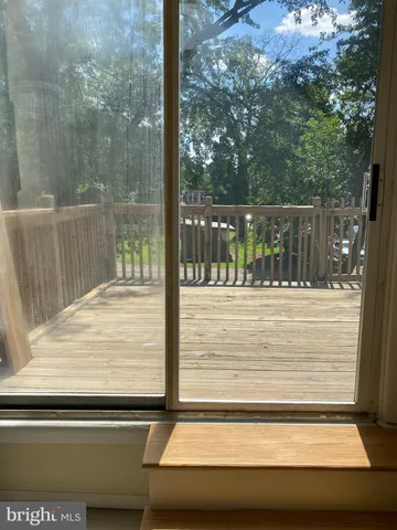 a view of swimming pool from a window