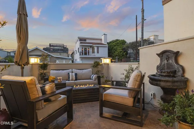 a outdoor living space with furniture