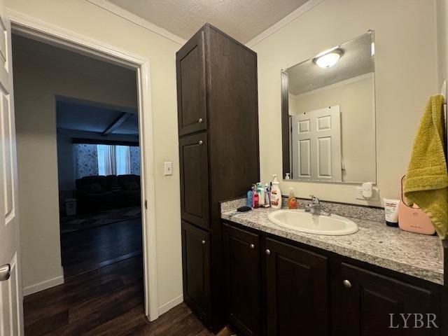 6098 Promise Land Road Appomattox, VA 24522 - Photo 25 of 35 a bathroom with a granite countertop sink and a mirror