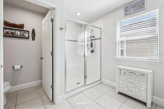 a bathroom with a shower