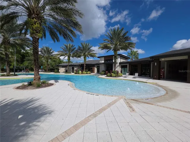 a view of outdoor space with swimming pool