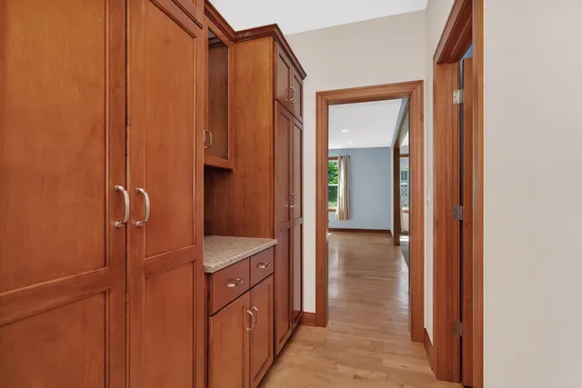 a view of a bathroom from the hallway