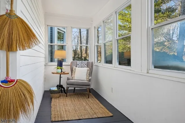 a living room with a couch and a table