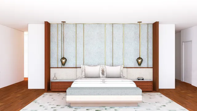 a large white bed in a white room