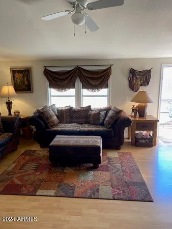 a living room with furniture