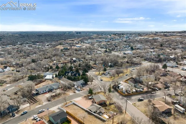 an aerial view of a city