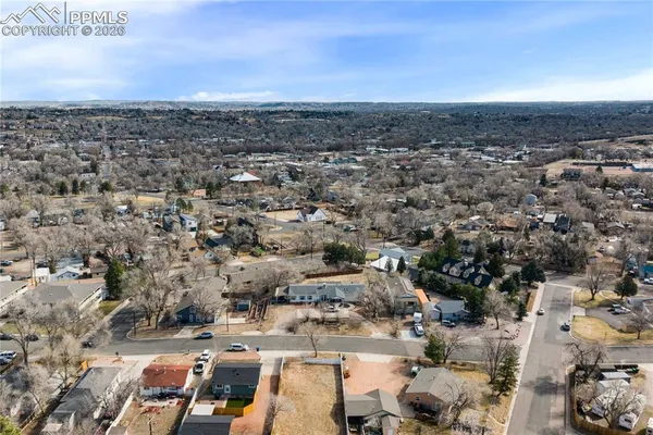 an aerial view of a city