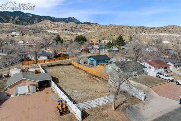 a view of a terrace with a mountain