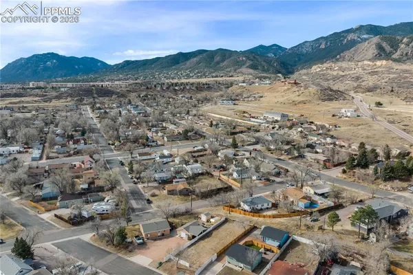 a view of city and mountain