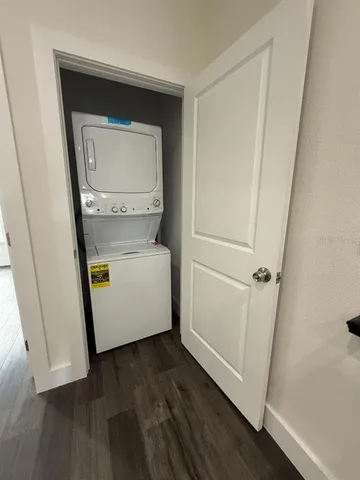 a utility room with a washer and dryer