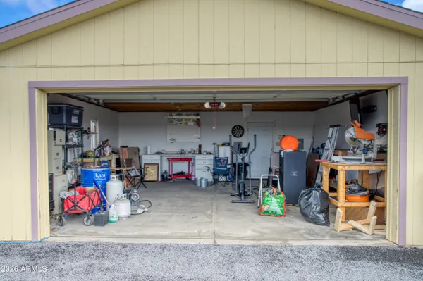 a view of a garage