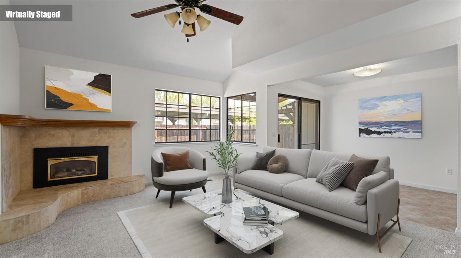 2306 Maher Drive Santa Rosa, CA 95405 - Photo 5 of 28 a living room with furniture and a fireplace