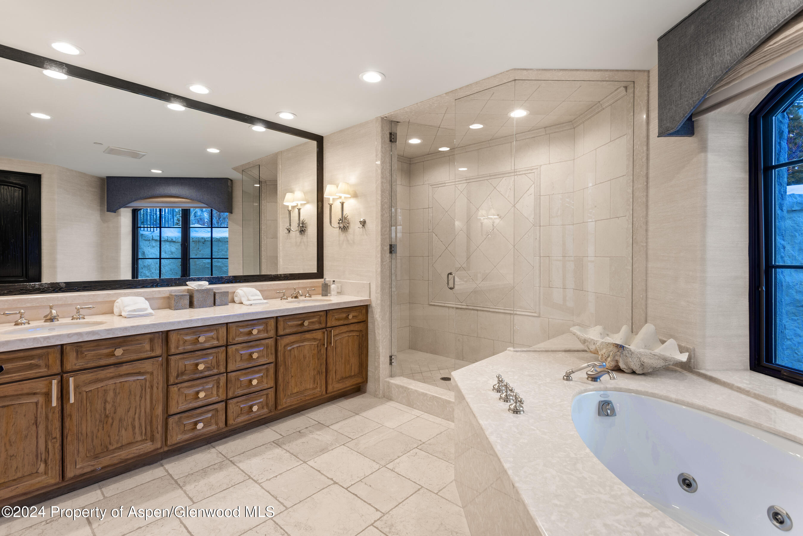 1449 Crystal Lake Road Aspen, CO 81611 - Photo 43 of 82 a spacious bathroom with a large tub sink vanity and granite