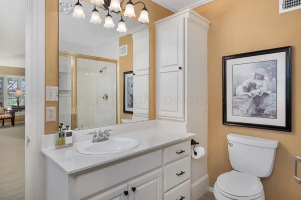 a bathroom with a shower toilet and sink