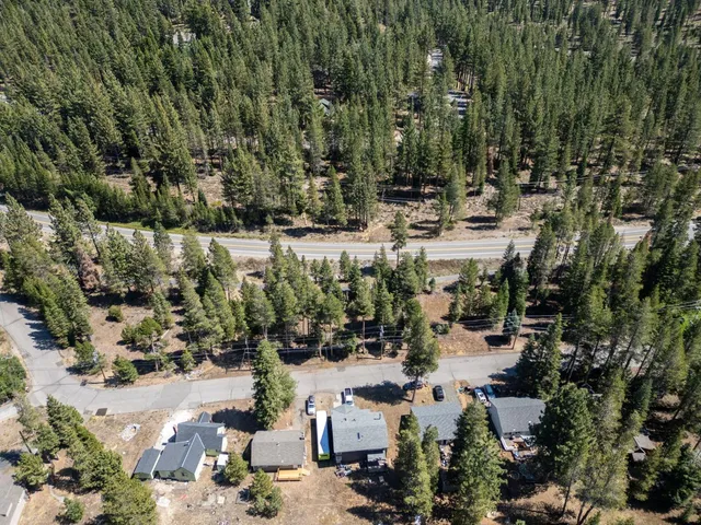 an aerial view of residential house with outdoor space