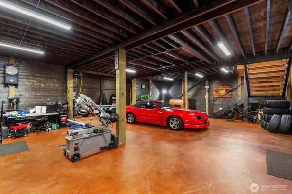 a view of a car garage