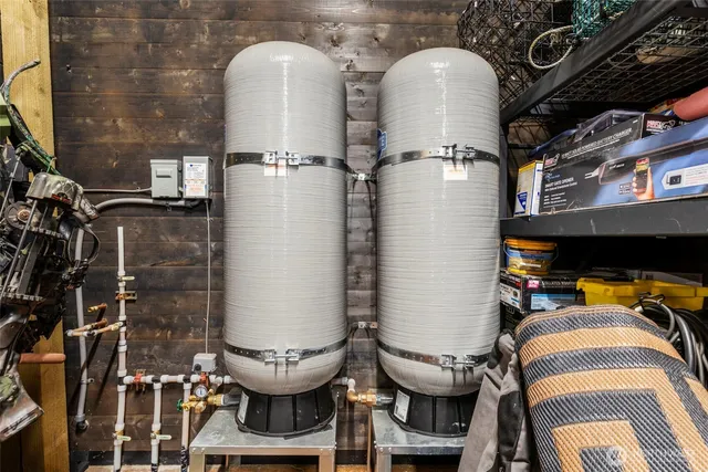 a close view of water heater room