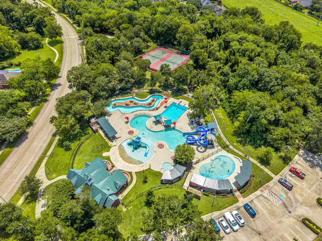 an aerial view of a house