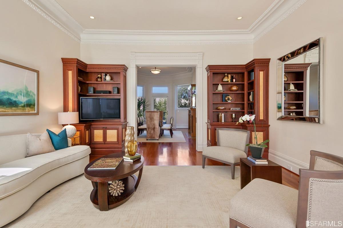 Frederick Street San Francisco, CA 94117 - Photo 10 of 61 a living room with furniture and a book shelf