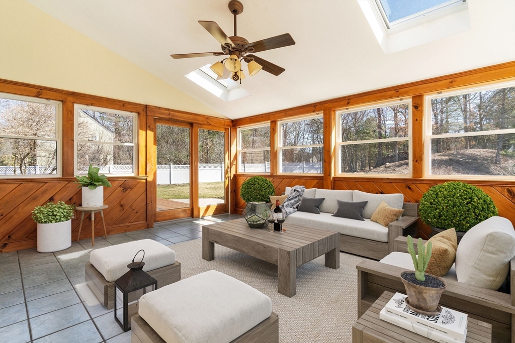 21 Worcester Road Norfolk, MA 02056 - Photo 14 of 40 a living room with furniture and a large window with garden view