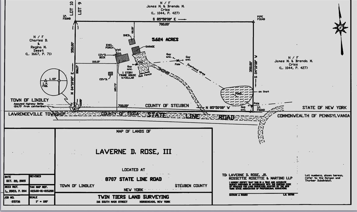 8707 State Line Road Lindley, NY 14858 - Photo 38 of 38 New Survey Map