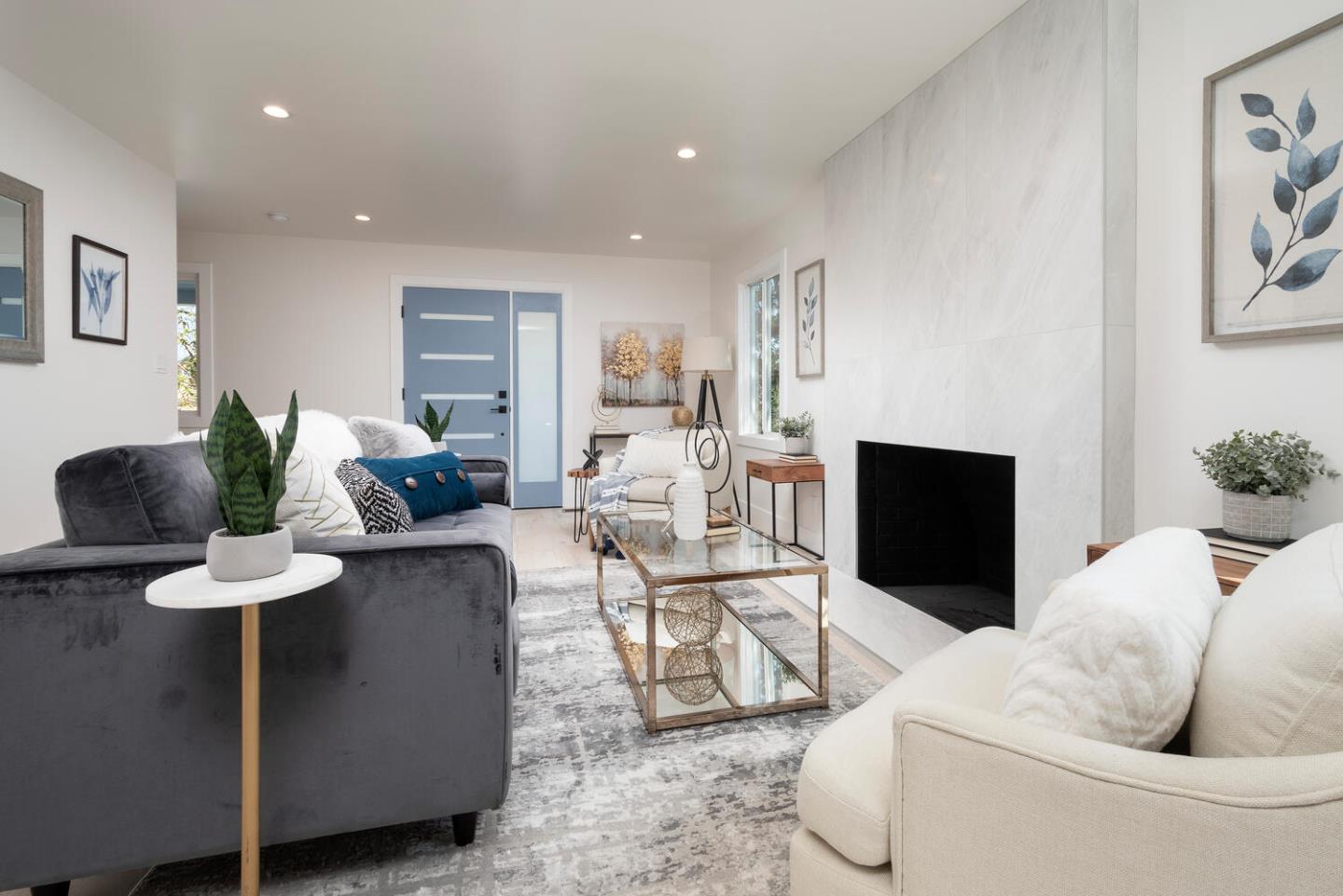 411 Ridge Road San Carlos, CA 94070 - Photo 7 of 40 a living room with furniture and a fireplace