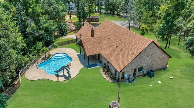 a aerial view of a house