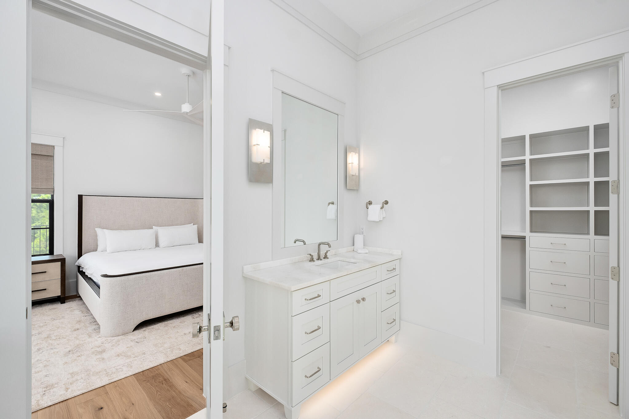 28 Loon Lake Drive Santa Rosa Beach, FL 32459 - Photo 18 of 23 a bathroom with a double vanity sink a mirror and a bathtub