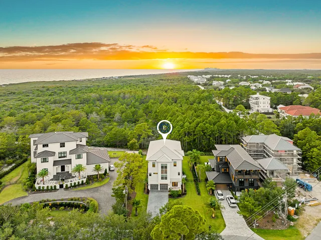 an aerial view of multiple house
