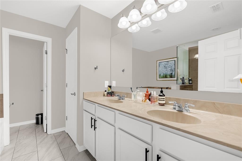 2096 Water Tupelo Way Ocoee, FL 34761 - Photo 21 of 32 a bathroom with a sink a vanity and a mirror