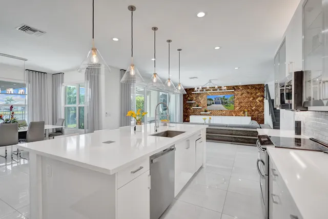 a view of swimming pool with outdoor seating