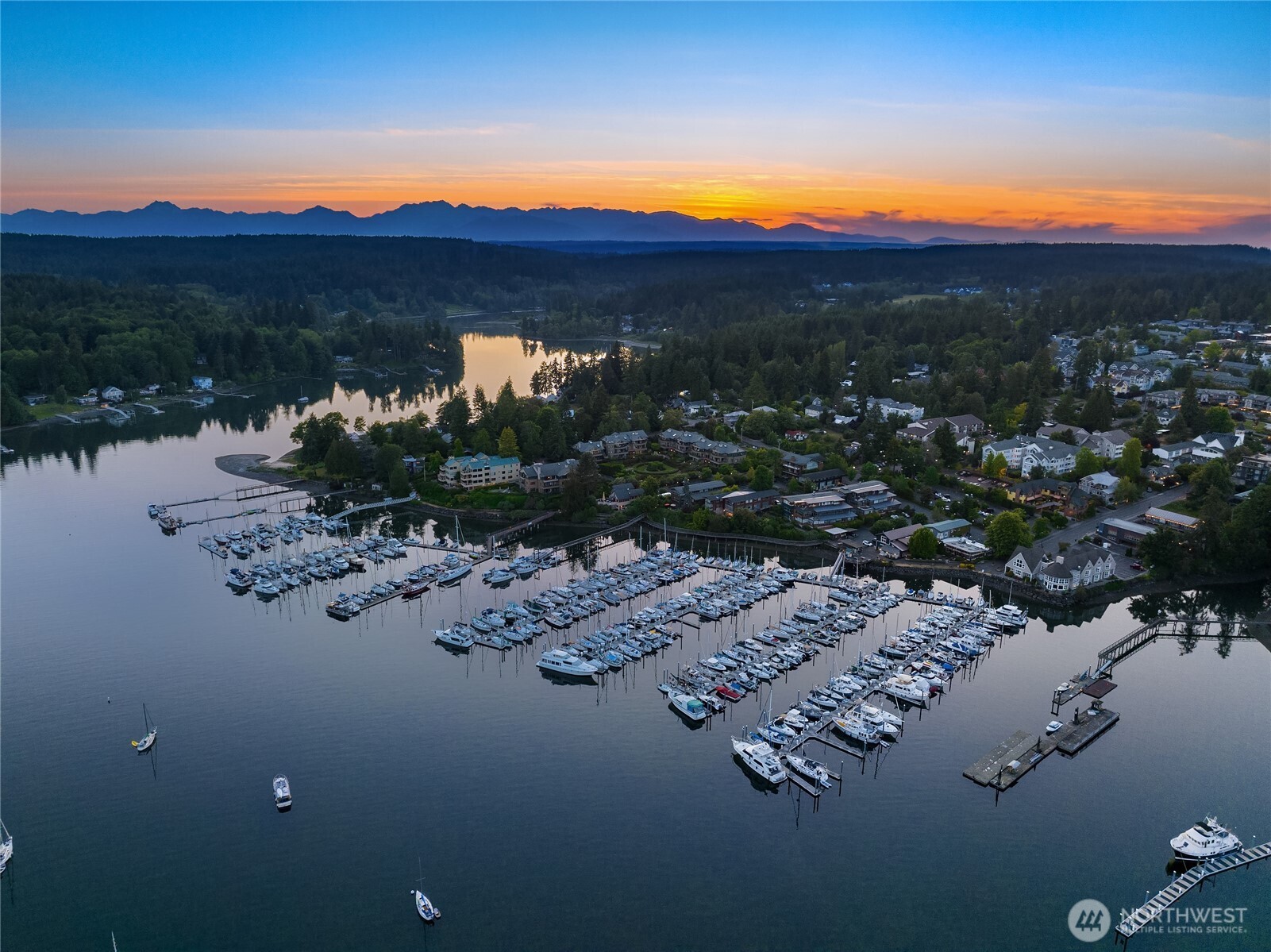 141 Parfitt Way Southwest, Unit C39 Bainbridge Island, WA 98110 - Photo 15 of 27 a view of a lake with a mountain in the background