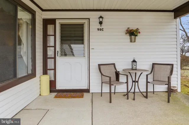 a view of an outdoor space with seating area