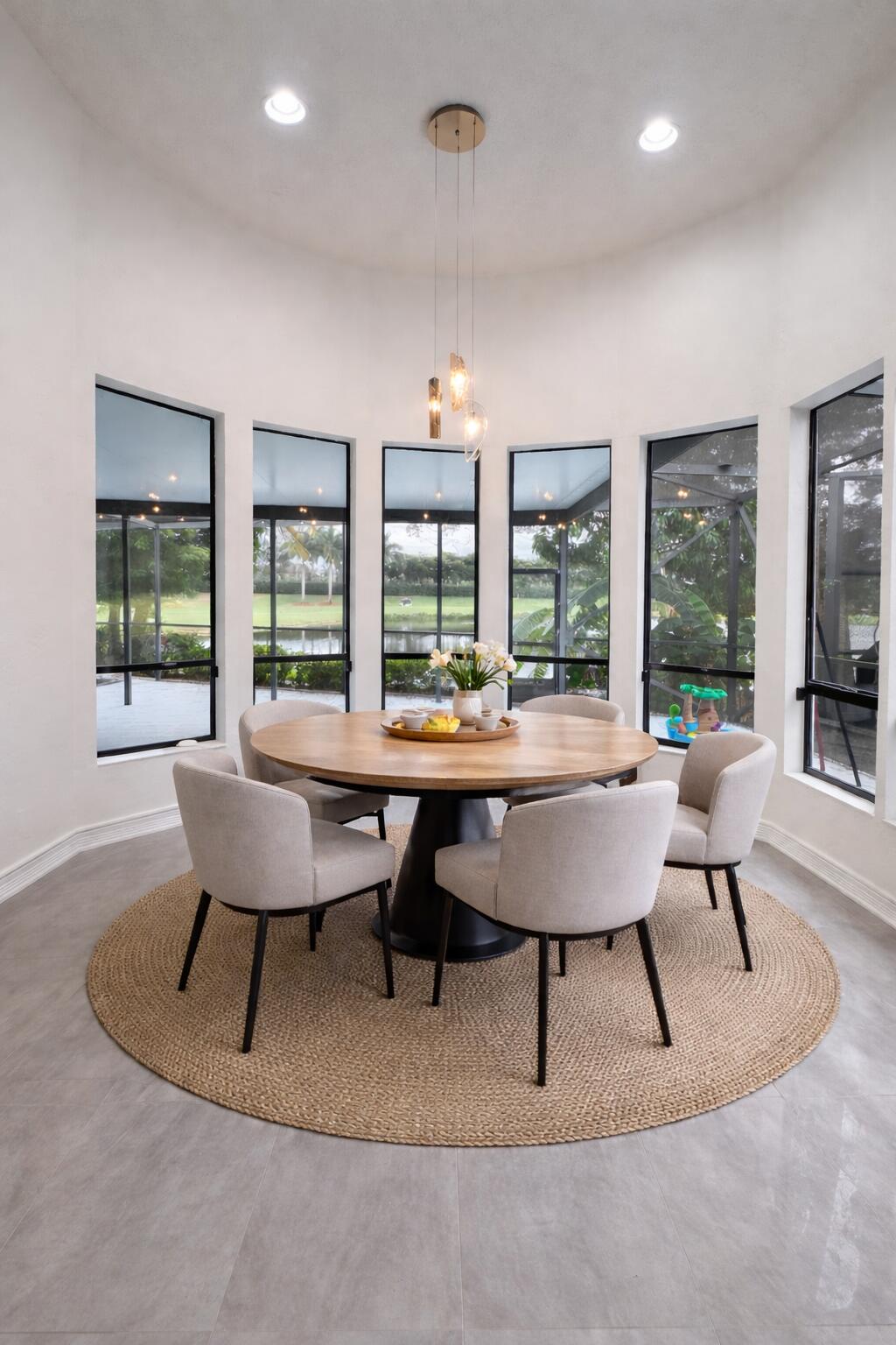 10106 Spyglass Way Boca Raton, FL 33498 - Photo 6 of 56 a view of a dining room with furniture wooden floor and a chandelier