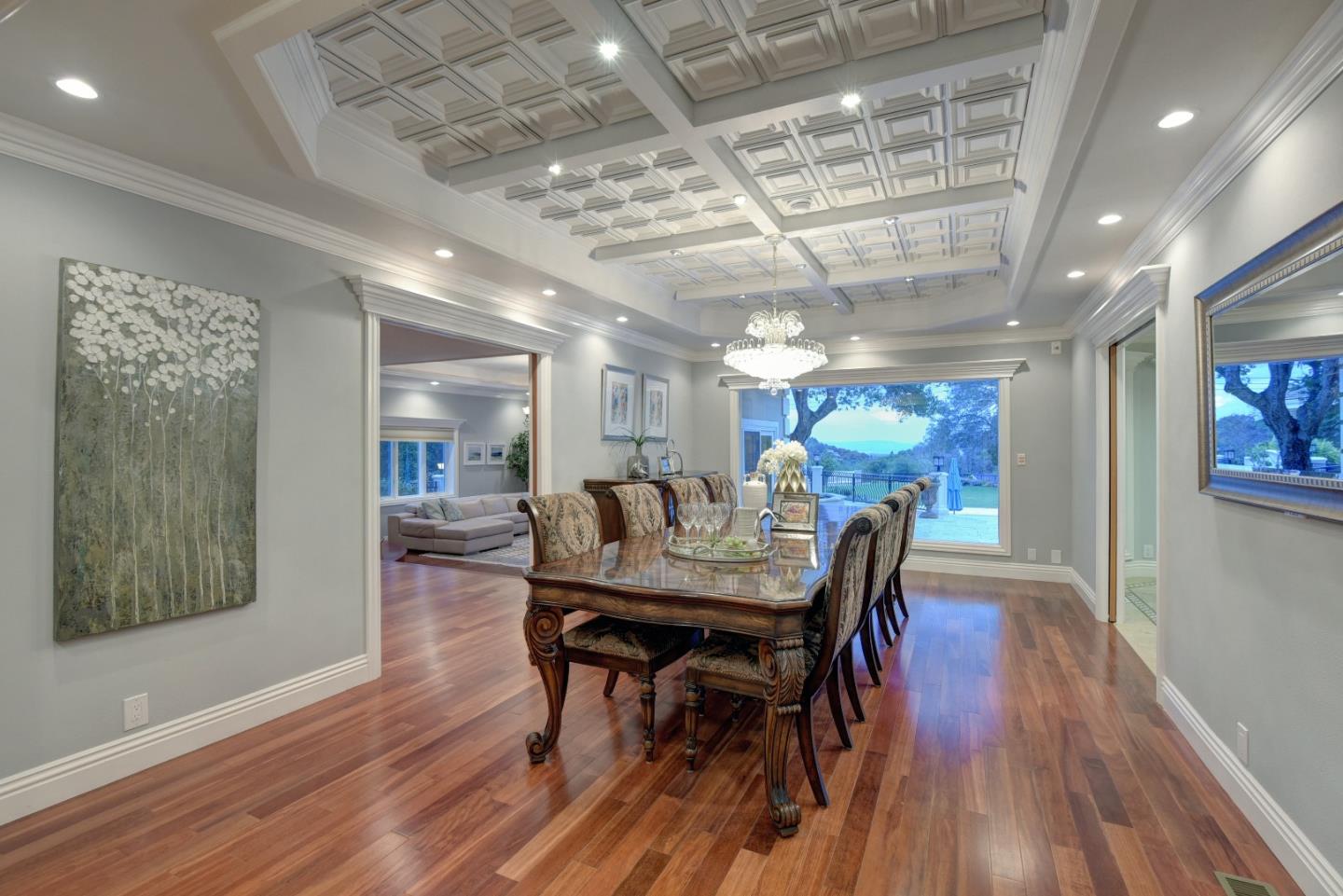 14000 Pike Road Saratoga, CA 95070 - Photo 12 of 48 a view of a dining room with furniture window and wooden floor