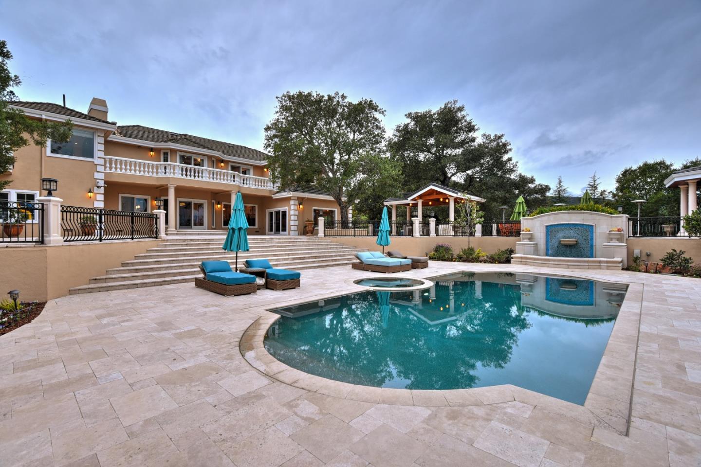 14000 Pike Road Saratoga, CA 95070 - Photo 44 of 48 a swimming pool with outdoor seating yard and barbeque oven