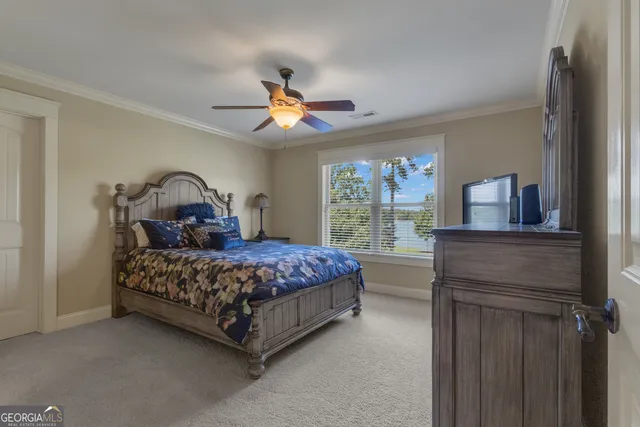 a view of a lake with a mountain view