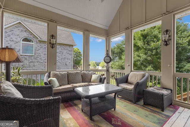 an aerial view of a house