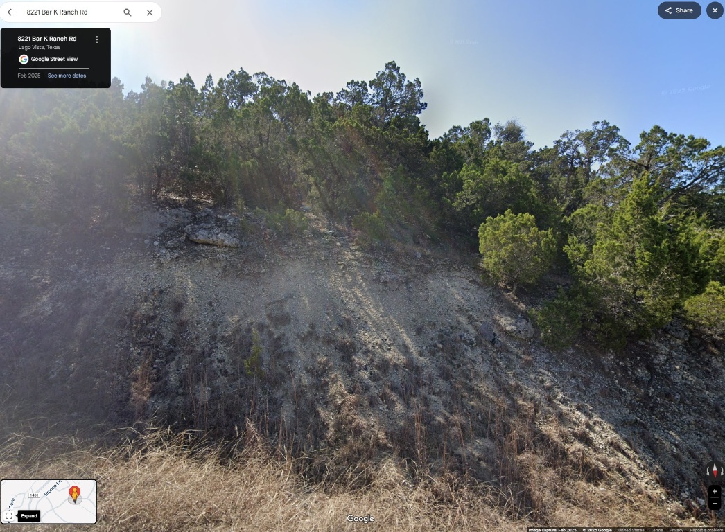 8221 Bar K Ranch Road Lago Vista, TX 78645 - Photo 3 of 4 a view of a dry yard with trees