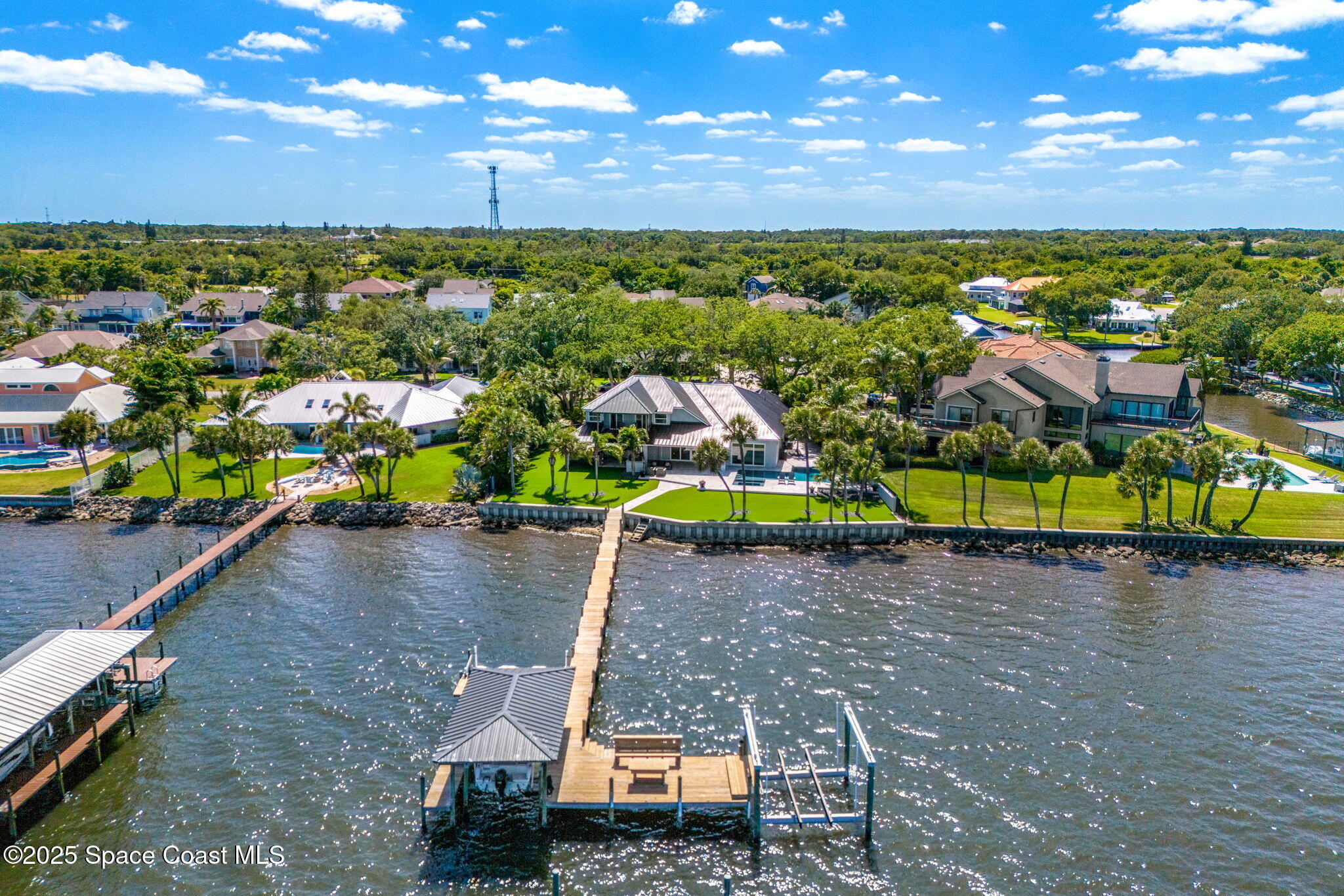 6225 Capstan Court Rockledge, FL 32955 - Photo 67 of 73 an aerial view of a houses with a swimming pool